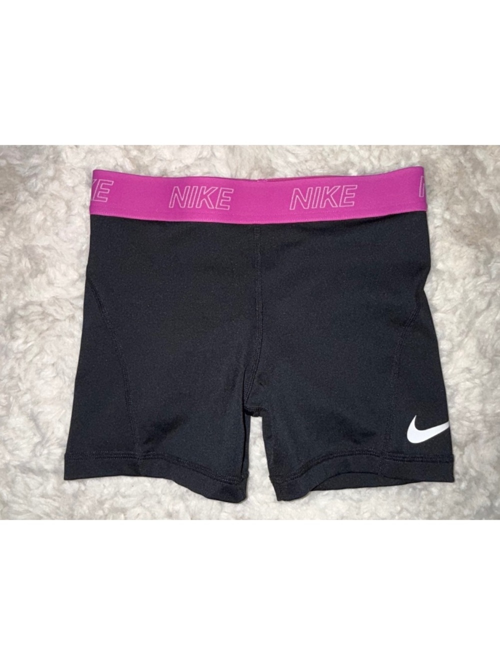 Nike Dri-FIT Black & Pink Compression Shorts – Medium